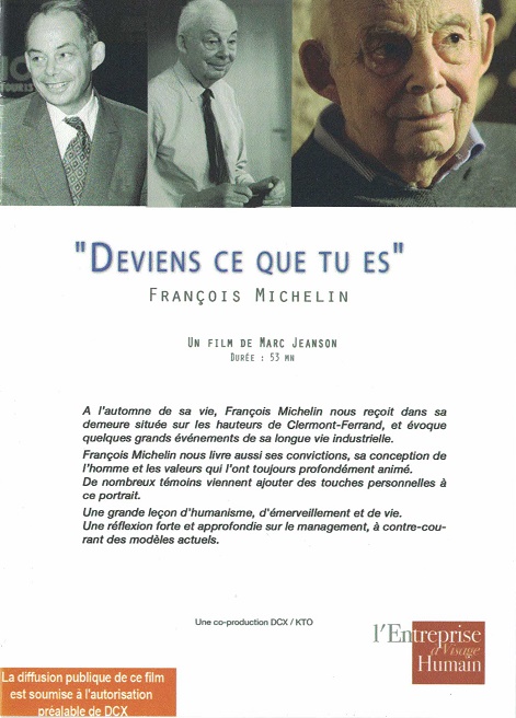 Page de garde du DVD Deviens ce que tu es - François Michelin